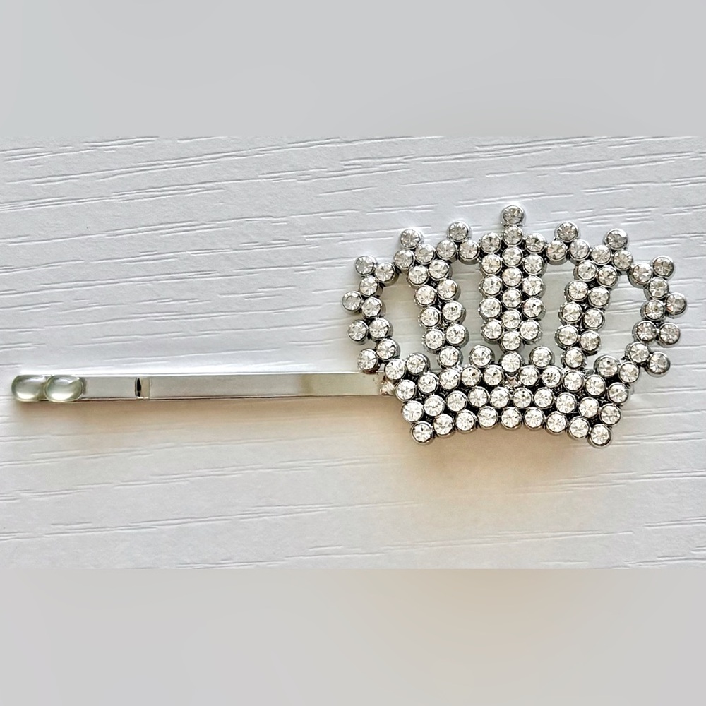 Sparkling Silver Crown Hair Clip